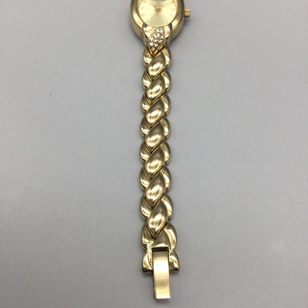 Armitron Womens Watch 19mm Gold Tone Oval Braided Bracelet New Battery 7